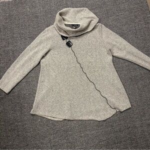 Ali Miles Gray Cowl Neck Sweater